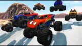 Monster Jam Trucks Stunts Freestyle and Crashes – beamNG drive