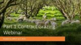 Part 1: Contract grazing webinar