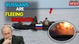 Russians Soldiers Fleeing Dnieper River in Kherson Region In Stolen Motor Boats!