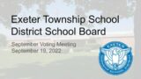 September 19, 2022 ETSD School Board: September Voting Meeting