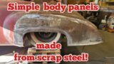 Simple body panels made from scrap steel
