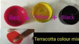 Terracotta Colour making/how to make Terracotta Colour mix/red, yellow, black colour combination