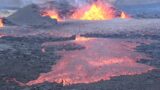 The LARGE OUTBREAK from the Lava Pond at MERADALIR on 11th AUG 2022 at 15:35