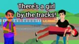 There's a girl by the tracks!(Animated lesson) Class 10th. English.