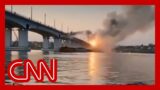 Video shows Ukraine attack on key bridge used by Russia