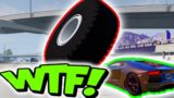 WHEEL OF DEATH ON THE HIGHWAY TO MEET CARS! BeamNG mods