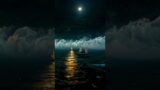 AI generated: Fleet of ghost ships sailing into the night sky. #aiart #text2image #shorts