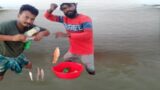 Amazing Daily Life Hook Fishing Video Flowing Water River Side Dry Please Big Stuck Fish Catching /