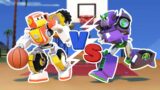 Battle de basketball des voitures robots