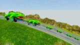 Big And Small McQueen Crocodile Cars Vs Down Of Death | BeamNG Drive