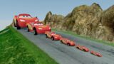 Big & Small Lightning McQueen vs Down of Death in BeamNG.Drive – BeamNG OMDs