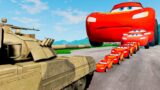 Big & Small Monster Tank Lightning Mcqueen vs Big & Small Mcqueen vs DOWN OF DEATH in BeamNG.drive