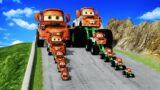 Big & Small Tom Mater vs Big & Small Monster Truck Tom Mater vs DOWN OF DEATH in BeamNG.Drive