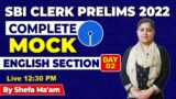 Complete Mock English Section Exact Exam Level for SBI Clerk Prelims 2022 By Shefa Ma'am Day-2
