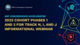 Convergence Accelerator Info Webinar: 2022 Cohort Phases 1 & 2 for Tracks H, I, and J | May 4, 2022