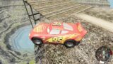 Crash Lightning McQueen car on Leap of Death Map in Beamng Drive Game
