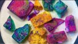Dyed Gym Chalk+Fresh Gym Chalk|Fluffy.Soft.Crunchy broken pieces|OddlySatisfying #gymchalkcrumbling