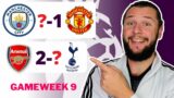 EPL Gameweek 9 Predictions | Arsenal vs Tottenham | Man City vs Man United