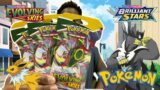 Evolving Skies BUT Brilliant Stars To The Rescue! Sleeved Booster Packs and ETB!
