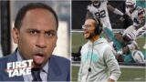 FIRST TAKE | Stephen A. GOES CRAZY Mike McDaniel defends diagnosis & decision to play Tua Tagovailoa