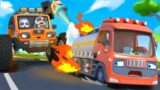 Fire Truck Rescue Team | Monster Truck | Car Cartoon | Kids Song | BabyBus – Cars World