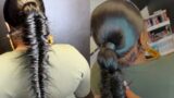 Full wig install side swoop ponytail + Fishtail braid