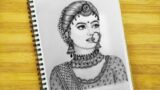 How to Draw a Bride ll Traditional Drawing ll Girl Drawing ll Dulhan Drawing