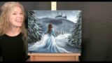 How to Draw and Paint WINTER PRINCESS – Paint and Sip at Home – Fun Beginner Acrylic Painting Lesson