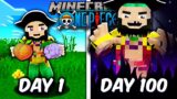 I SURVIVED 100 Days in One Piece Minecraft… Here's What Happened!