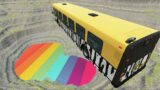 Leap Of Death Car Falls & Car jumps Into Giant Rainbow Pit BeamNG.Drive
