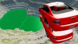 Leap Of Death Car Jumps & Car Falls in Slime Pit BeamNG.Drive