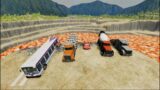 Leap Of Death Lightning McQueen and Cars Jumps & Falls Into LAVA -BeamNG Drive