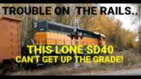 Lone SD40 FAILS TO CLIMB Steep Grade Twice, Making Freight Train Back Up! #trains | Jason Asselin
