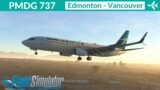 [MSFS] PMDG 737-800 WestJet | Edmonton to Vancouver | Full Flight