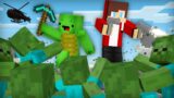 Mikey & JJ Escaping from a Zombie Apocalypse in Minecraft Challenge (Maizen Mazien Mizen)