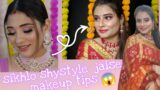 Newly wed karwachauth Makeup look & shy styles makeup tips/ glowing base kese banae #preetimakeup