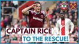 SOUTHAMPTON 1-1 WEST HAM – RICE TO THE RESCUE! | PLAYER RATINGS, OPINIONS, VIEWS