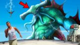 Scary Sea Monster vs FRANKLIN Attack AND Destroys LOS SANTOS In GTA 5