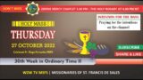 THURSDAY HOLY MASS | 27 OCTOBER 2022 | 30TH WEEK IN ORDINARY TIME II | by Fr  Diago Fernandes MSFS