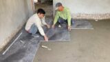 Technique of paving the bedroom with granite imitation terracotta tiles