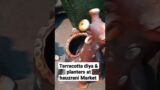 Terracotta diya & planters at hauzrani Market
