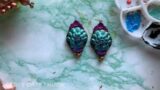 Terracotta jewellery peacock earrings #teddyscraftroom #terracottajewellery