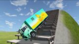 Truck Cars Vs Giant Bulge Death Stairs – BeamNG.Drive