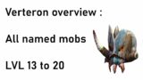 Verteron overview – Guide to all named mobs – Lvl 13 to 20. Blue staff, unique hat skin and more.