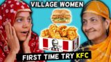 Village Women Lick Their Fingers After Eating KFC For First Time ! Tribal People Try KFC