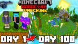 We Survived 100 Days on ONE CHUNK in Minecraft Hardcore… TRIO 100 Days