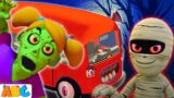 Wheels on the Bus with Zombies and Monsters | Spooky Halloween Rhymes for Kids | All Babies Channel