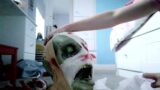 designing a zombies head with fake blood