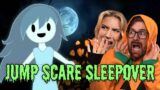 telling horror stories at our spooky scary sleepover