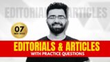 (07/11/22) Editorials & Articles with Practice Questions | For All Competitive Exams | Tarun Grover